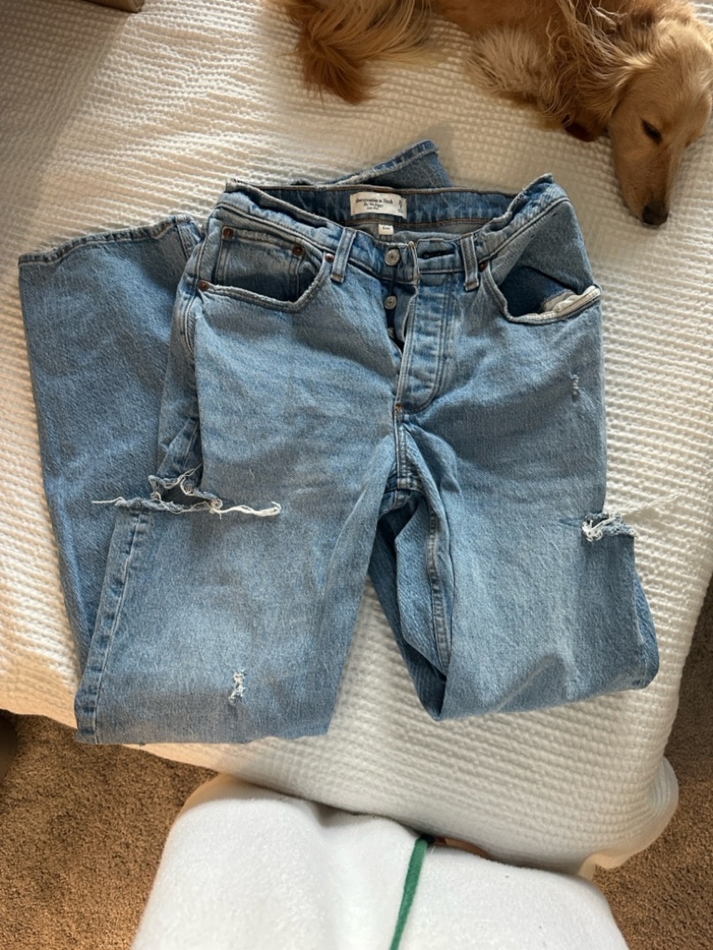 Abercrombie & Fitch Light Blue Distressed Jeans